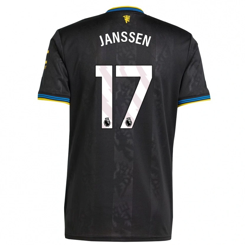 Danxen Kinderen Dominique Janssen #17 Zwart Geel Blauw Thuisshirt Derde Tenue 2025/26 T-Shirt