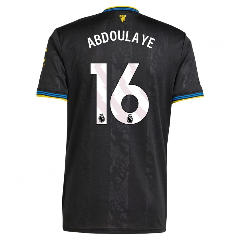 Danxen Kinderen Douka Abdoulaye #16 Zwart Geel Blauw Thuisshirt Derde Tenue 2025/26 T-Shirt
