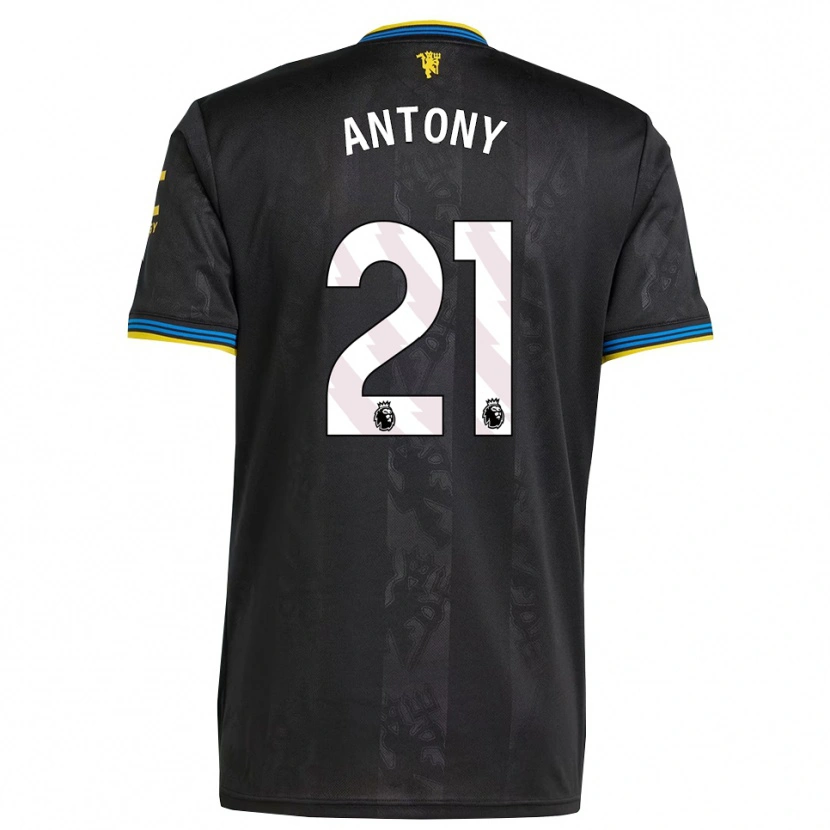 Danxen Kinderen Antony #21 Zwart Geel Blauw Thuisshirt Derde Tenue 2025/26 T-Shirt