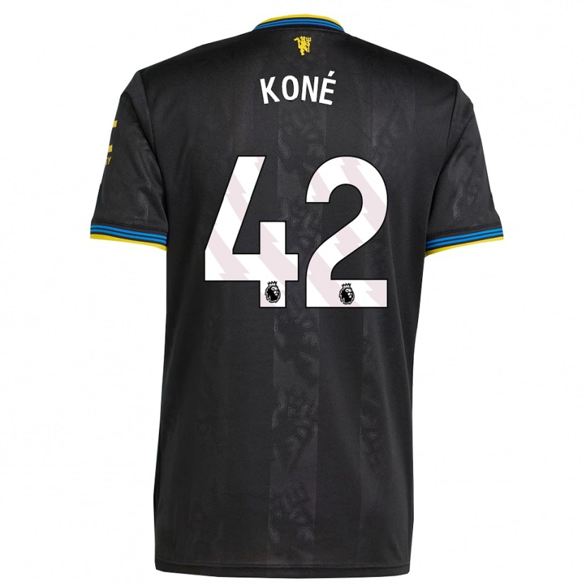 Danxen Kinderen Sékou Koné #42 Zwart Geel Blauw Thuisshirt Derde Tenue 2025/26 T-Shirt