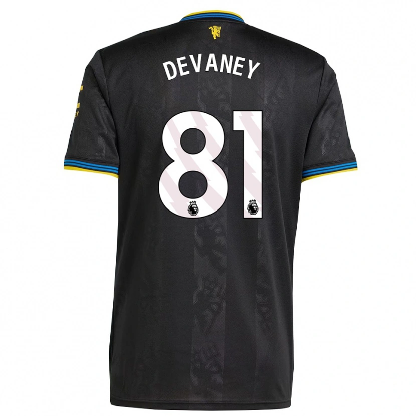 Danxen Kinderen Jacob Devaney #81 Zwart Geel Blauw Thuisshirt Derde Tenue 2025/26 T-Shirt