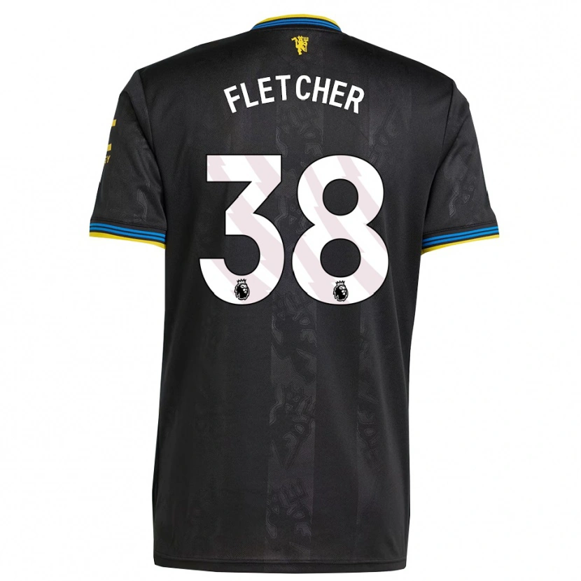 Danxen Kinderen Jack Fletcher #38 Zwart Geel Blauw Thuisshirt Derde Tenue 2025/26 T-Shirt