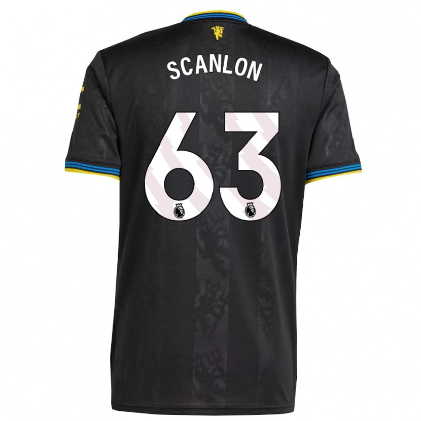 Danxen Kinderen James Scanlon #63 Zwart Geel Blauw Thuisshirt Derde Tenue 2025/26 T-Shirt