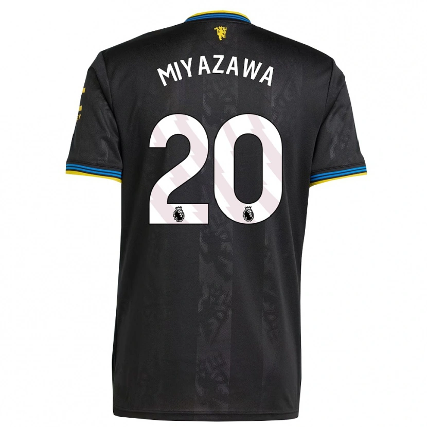 Danxen Kinderen Hinata Miyazawa #20 Zwart Geel Blauw Thuisshirt Derde Tenue 2025/26 T-Shirt