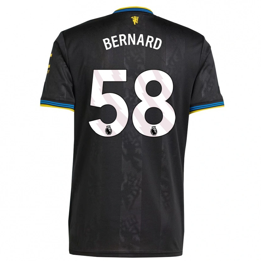 Danxen Kinderen Bernard #58 Zwart Geel Blauw Thuisshirt Derde Tenue 2025/26 T-Shirt