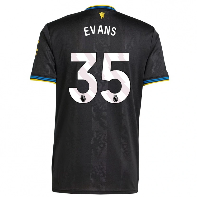 Danxen Kinderen Jonny Evans #35 Zwart Geel Blauw Thuisshirt Derde Tenue 2025/26 T-Shirt
