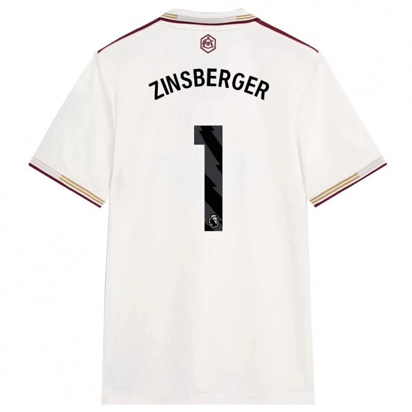 Danxen Kinderen Manuela Zinsberger #1 Gebroken Wit Bourgondisch Thuisshirt Derde Tenue 2025/26 T-Shirt