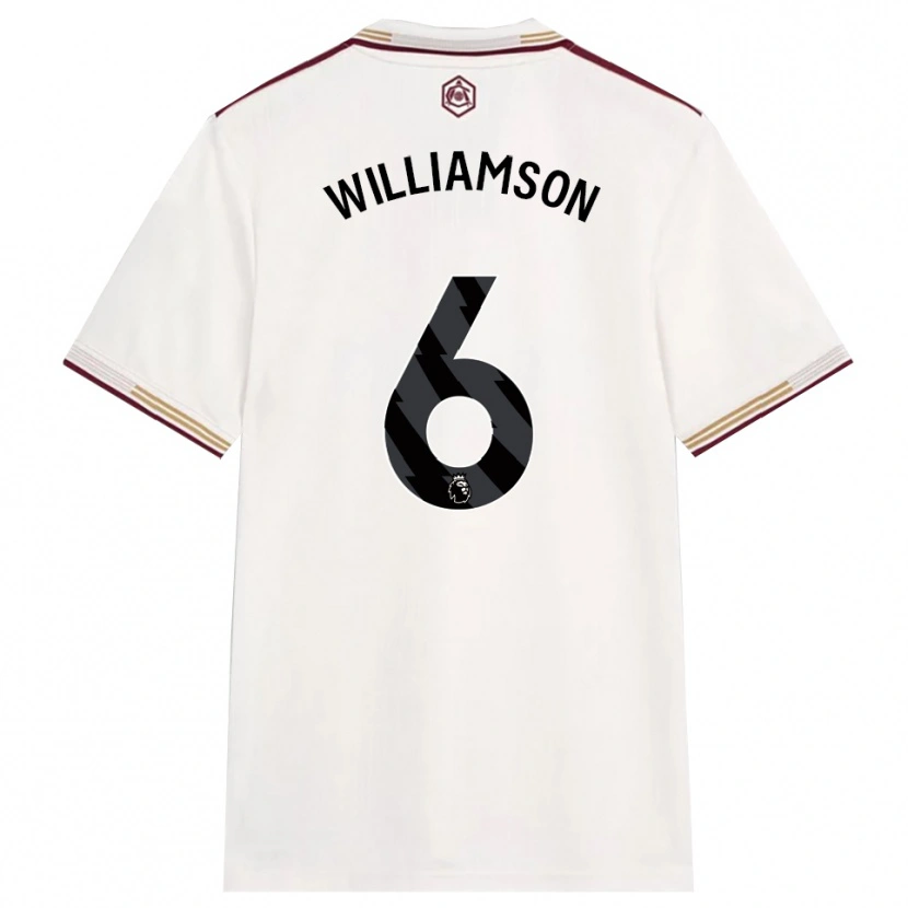 Danxen Kinderen Leah Williamson #6 Gebroken Wit Bourgondisch Thuisshirt Derde Tenue 2025/26 T-Shirt