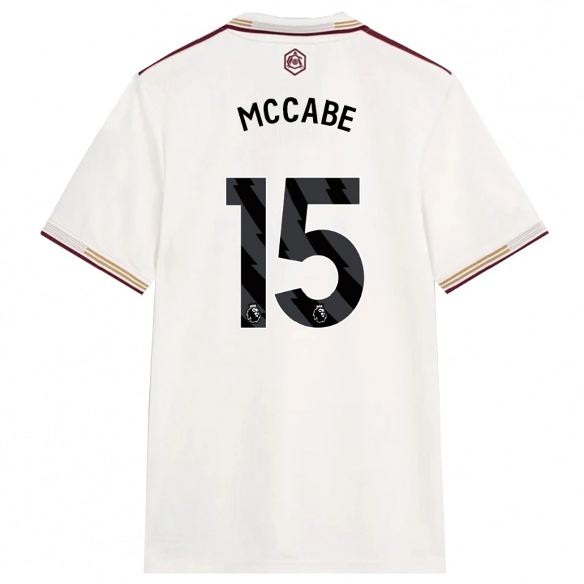 Danxen Kinderen Katie Mccabe #15 Gebroken Wit Bourgondisch Thuisshirt Derde Tenue 2025/26 T-Shirt