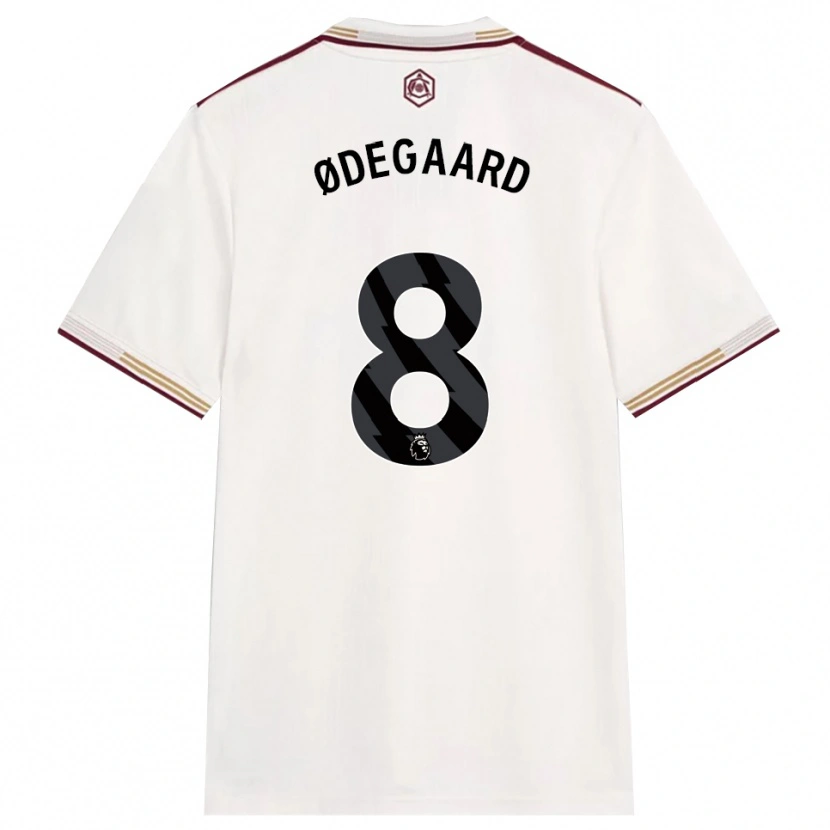 Danxen Kinderen Martin Ødegaard #8 Gebroken Wit Bourgondisch Thuisshirt Derde Tenue 2025/26 T-Shirt