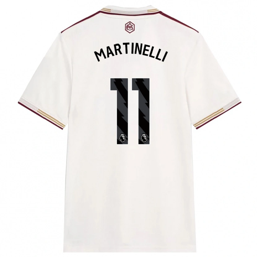 Danxen Kinderen Gabriel Martinelli #11 Gebroken Wit Bourgondisch Thuisshirt Derde Tenue 2025/26 T-Shirt