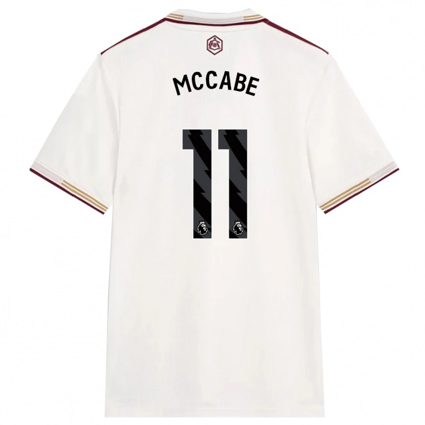 Danxen Kinderen Katie Mccabe #11 Gebroken Wit Bourgondisch Thuisshirt Derde Tenue 2025/26 T-Shirt