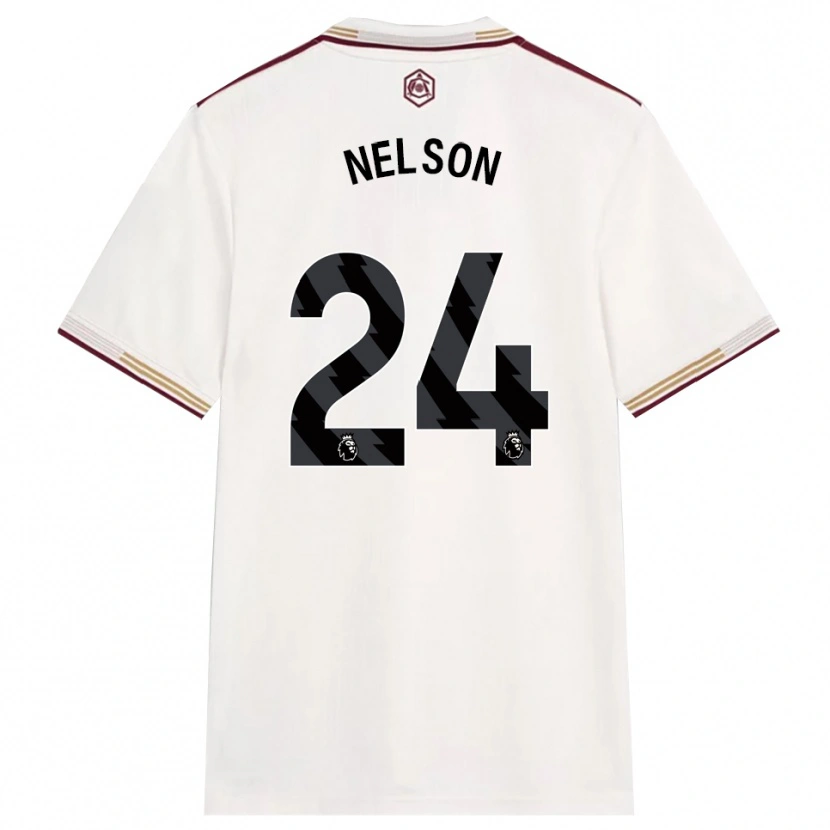 Danxen Kinderen Reiss Nelson #24 Gebroken Wit Bourgondisch Thuisshirt Derde Tenue 2025/26 T-Shirt