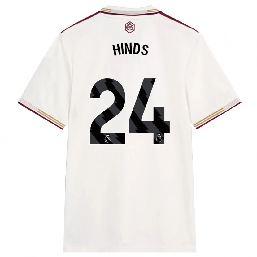 Danxen Kinderen Taylor Hinds #24 Gebroken Wit Bourgondisch Thuisshirt Derde Tenue 2025/26 T-Shirt