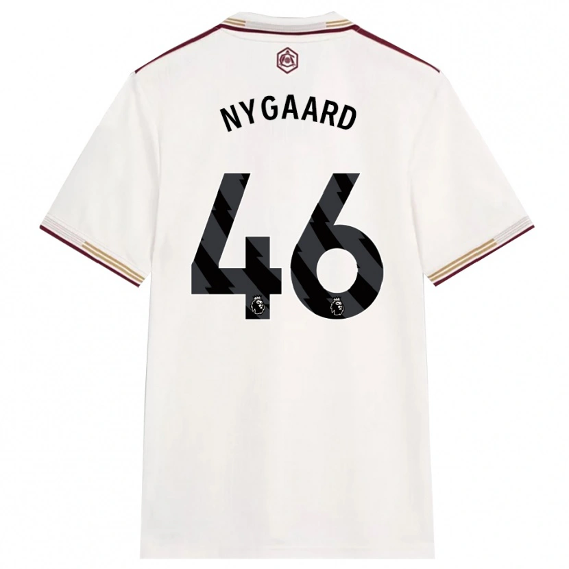 Danxen Kinderen Lucas Nygaard #46 Gebroken Wit Bourgondisch Thuisshirt Derde Tenue 2025/26 T-Shirt
