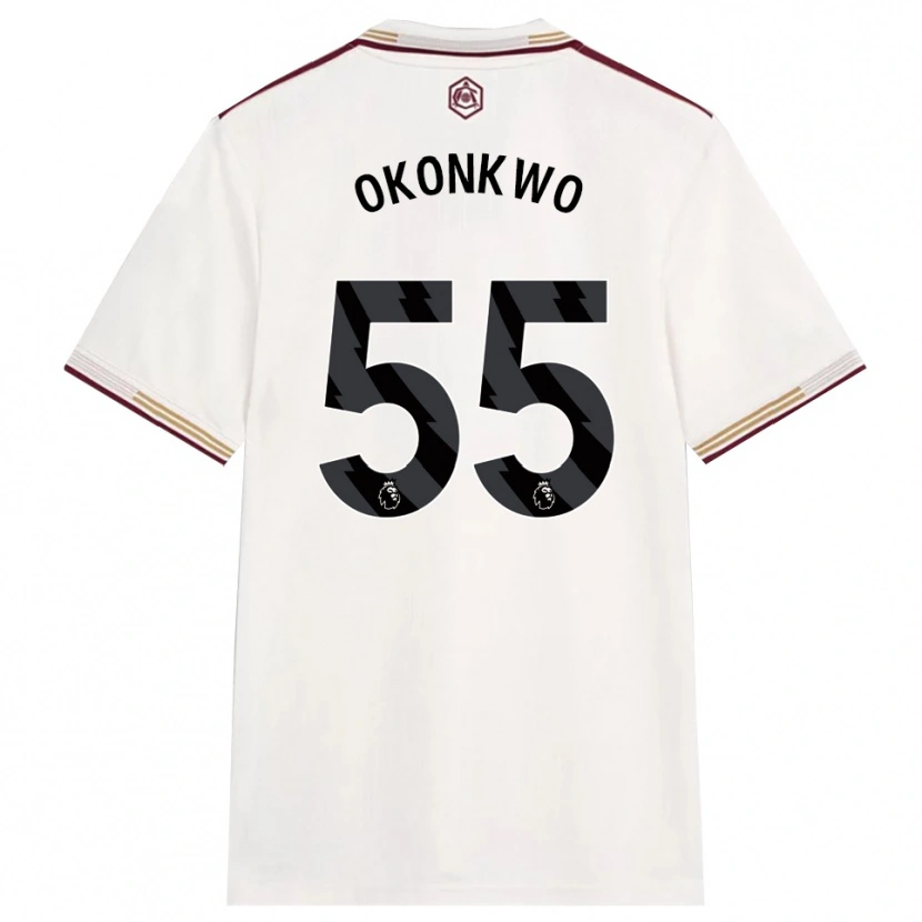 Danxen Kinderen Brian Okonkwo #55 Gebroken Wit Bourgondisch Thuisshirt Derde Tenue 2025/26 T-Shirt