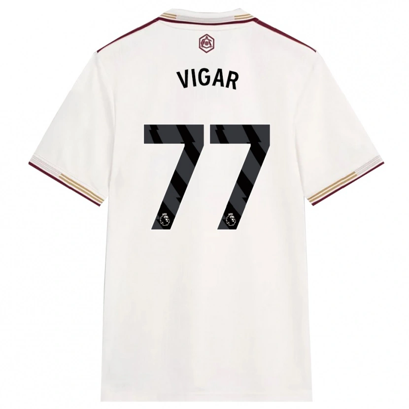 Danxen Kinderen Billy Vigar #77 Gebroken Wit Bourgondisch Thuisshirt Derde Tenue 2025/26 T-Shirt