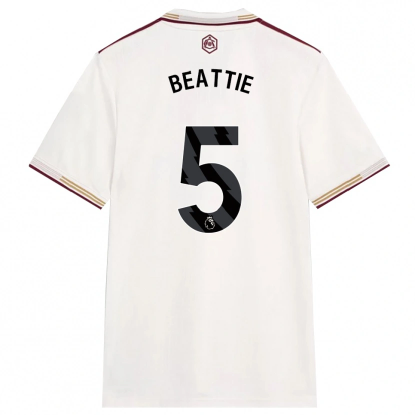 Danxen Kinderen Jen Beattie #5 Gebroken Wit Bourgondisch Thuisshirt Derde Tenue 2025/26 T-Shirt