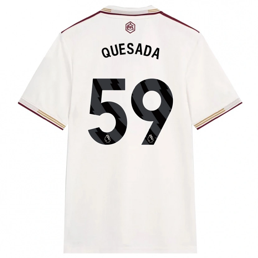 Danxen Kinderen Elián Quesada #59 Gebroken Wit Bourgondisch Thuisshirt Derde Tenue 2025/26 T-Shirt