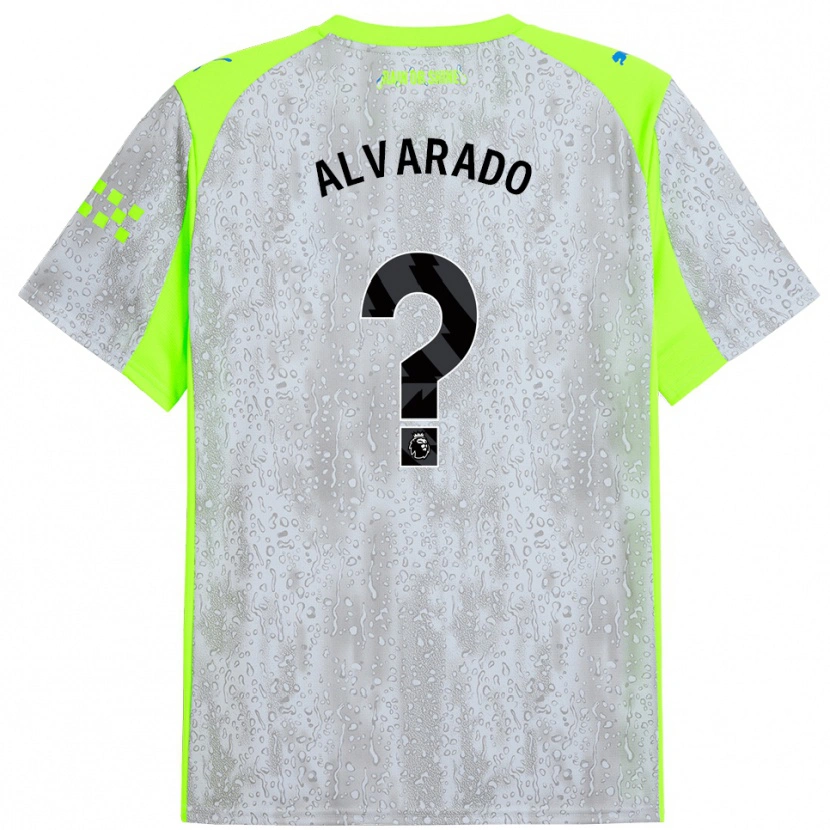 Danxen Kinderen Lucas Alvarado #0 Grijs Geel Thuisshirt Derde Tenue 2025/26 T-Shirt