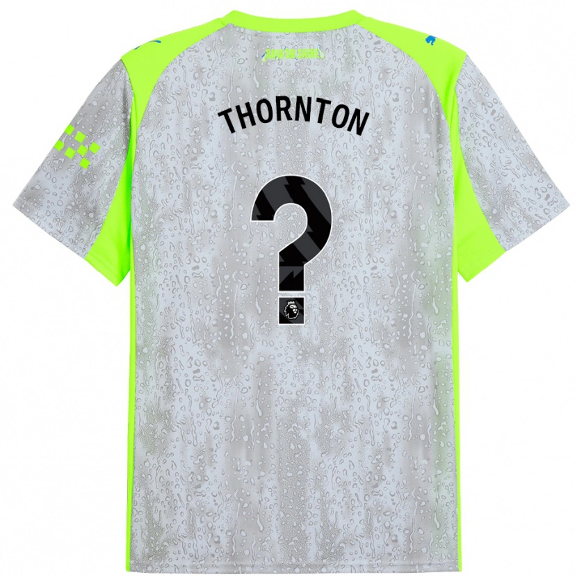 Danxen Kinderen Archie Thornton #0 Grijs Geel Thuisshirt Derde Tenue 2025/26 T-Shirt