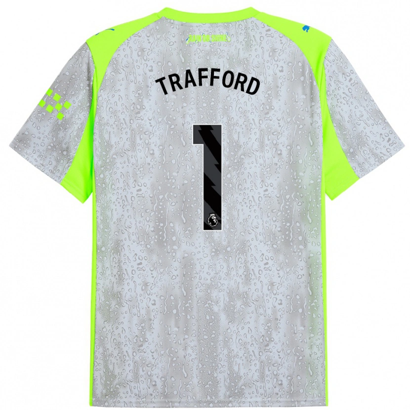 Danxen Kinderen James Trafford #1 Grijs Geel Thuisshirt Derde Tenue 2025/26 T-Shirt