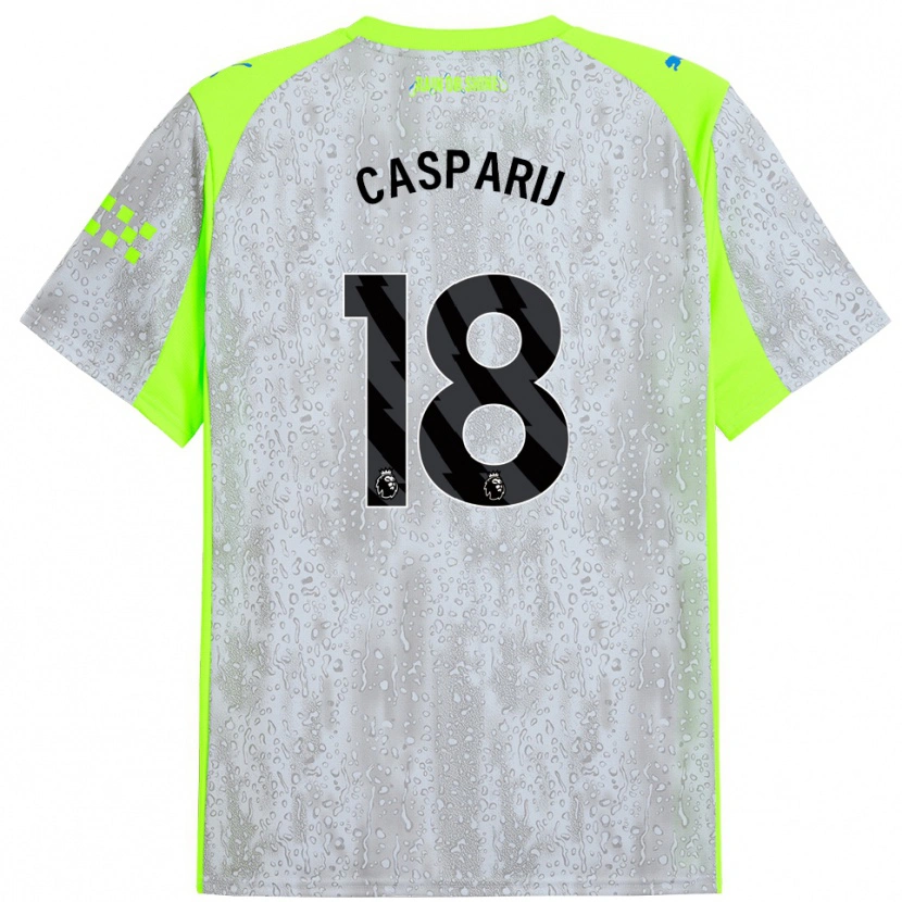 Danxen Kinderen Kerstin Casparij #18 Grijs Geel Thuisshirt Derde Tenue 2025/26 T-Shirt