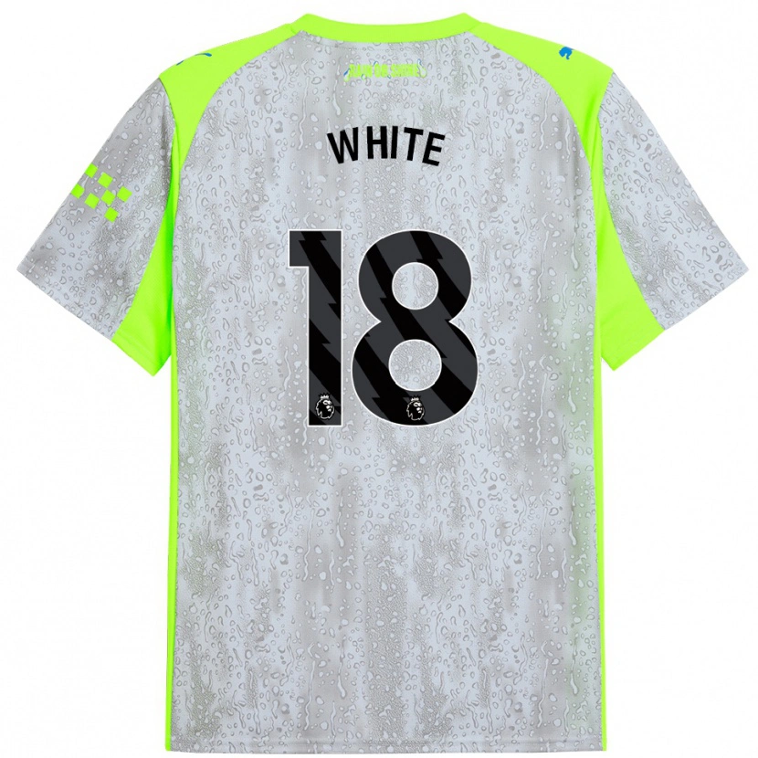 Danxen Kinderen Ellen White #18 Grijs Geel Thuisshirt Derde Tenue 2025/26 T-Shirt