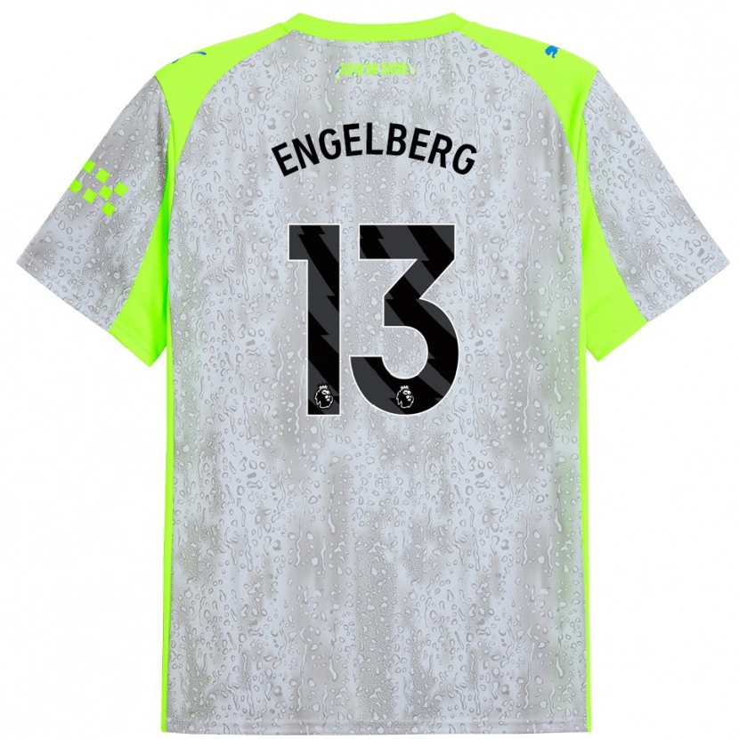 Danxen Kinderen Stavros Engelberg #13 Grijs Geel Thuisshirt Derde Tenue 2025/26 T-Shirt