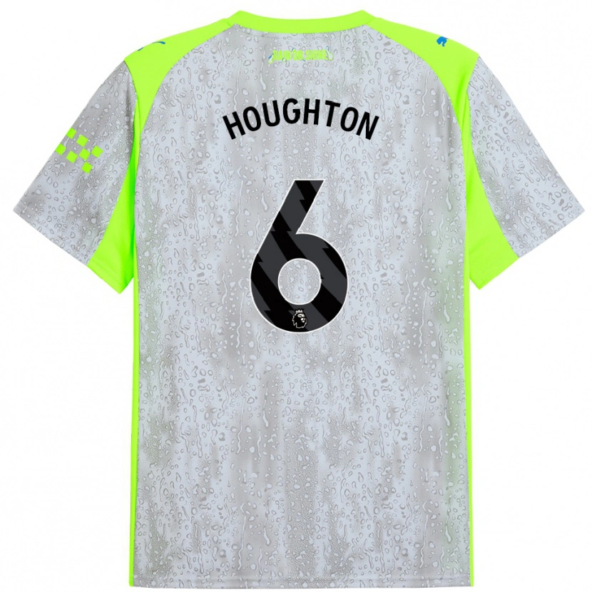 Danxen Kinderen Steph Houghton #6 Grijs Geel Thuisshirt Derde Tenue 2025/26 T-Shirt
