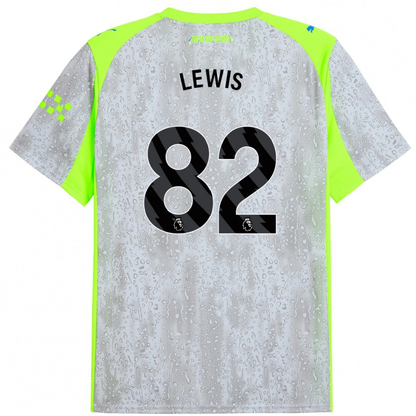 Danxen Kinderen Rico Lewis #82 Grijs Geel Thuisshirt Derde Tenue 2025/26 T-Shirt