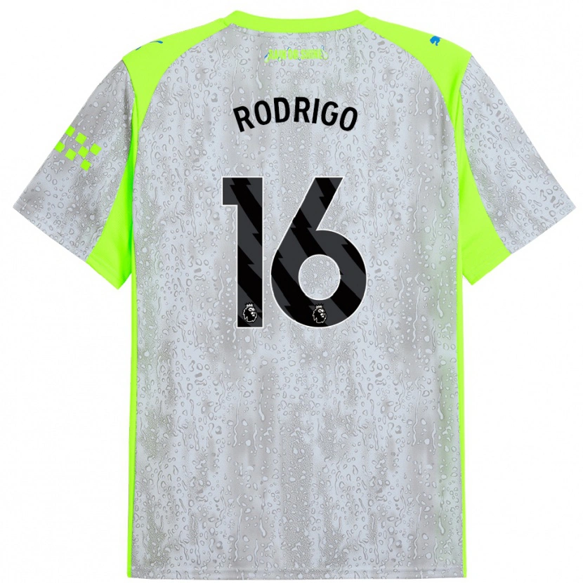 Danxen Kinderen Rodri #16 Grijs Geel Thuisshirt Derde Tenue 2025/26 T-Shirt