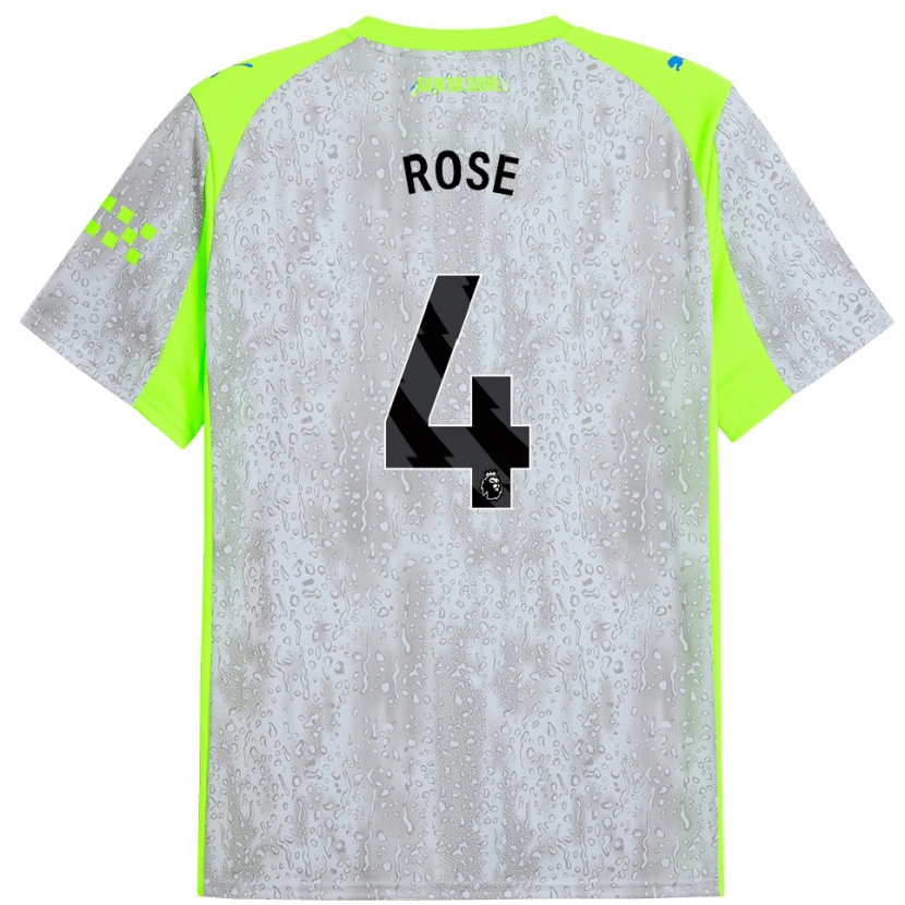 Danxen Kinderen Jade Rose #4 Grijs Geel Thuisshirt Derde Tenue 2025/26 T-Shirt