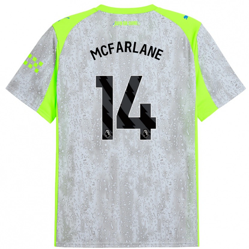 Danxen Kinderen Christian Mcfarlane #14 Grijs Geel Thuisshirt Derde Tenue 2025/26 T-Shirt