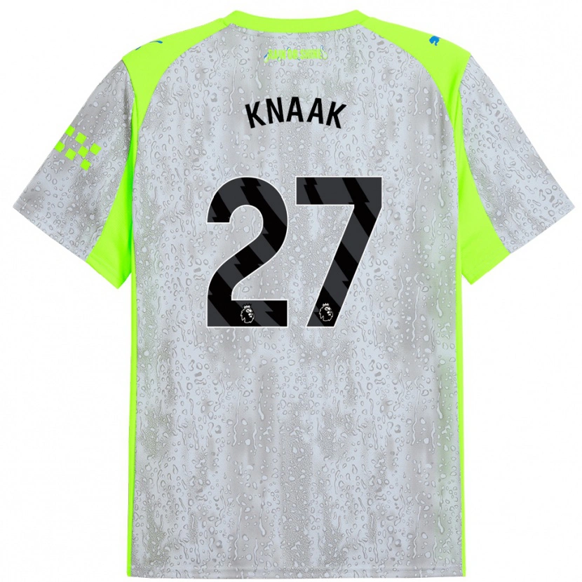 Danxen Kinderen Rebecca Knaak #27 Grijs Geel Thuisshirt Derde Tenue 2025/26 T-Shirt