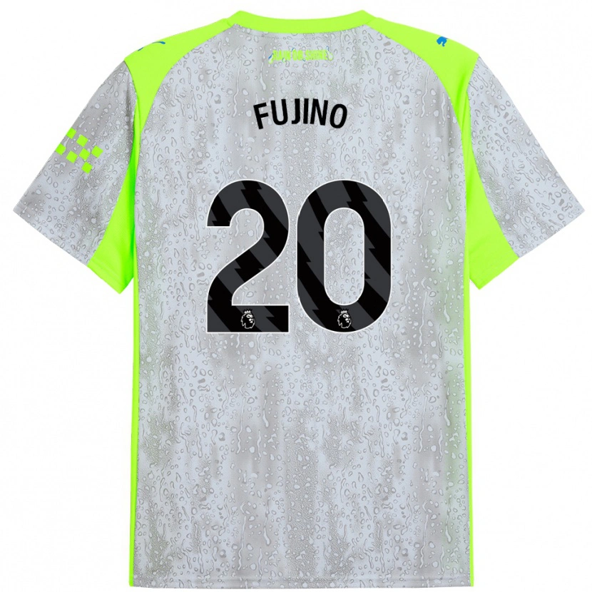 Danxen Kinderen Aoba Fujino #20 Grijs Geel Thuisshirt Derde Tenue 2025/26 T-Shirt