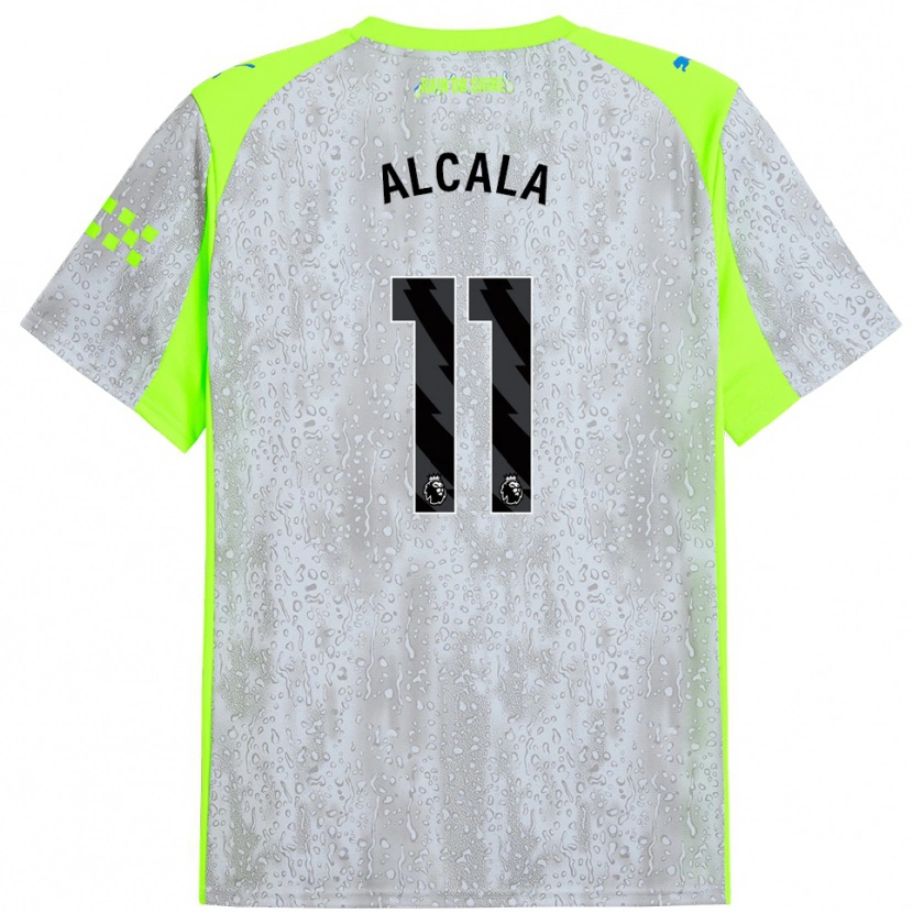 Danxen Kinderen Álex Alcalá #11 Grijs Geel Thuisshirt Derde Tenue 2025/26 T-Shirt