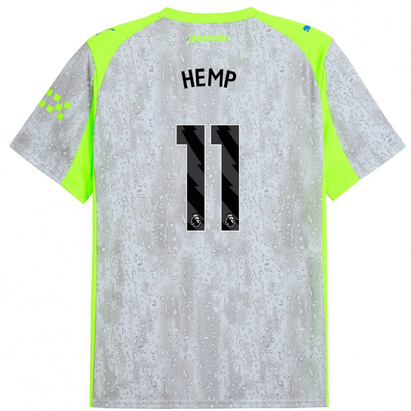 Danxen Kinderen Lauren Hemp #11 Grijs Geel Thuisshirt Derde Tenue 2025/26 T-Shirt