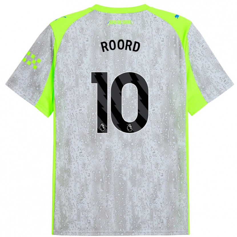 Danxen Kinderen Jill Roord #10 Grijs Geel Thuisshirt Derde Tenue 2025/26 T-Shirt