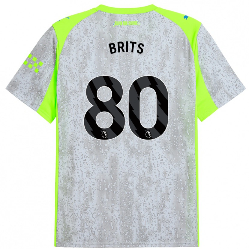 Danxen Kinderen Spike Brits #80 Grijs Geel Thuisshirt Derde Tenue 2025/26 T-Shirt