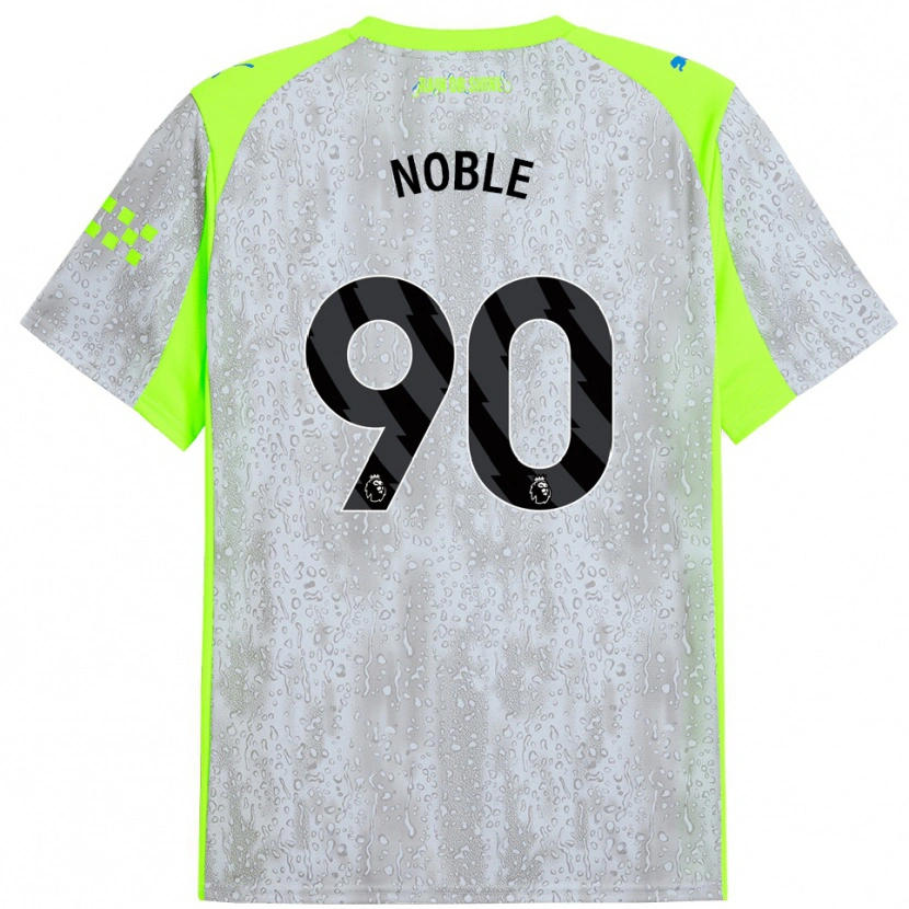 Danxen Kinderen Kian Noble #90 Grijs Geel Thuisshirt Derde Tenue 2025/26 T-Shirt