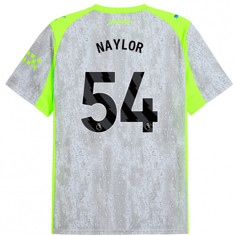 Danxen Kinderen Seb Naylor #54 Grijs Geel Thuisshirt Derde Tenue 2025/26 T-Shirt
