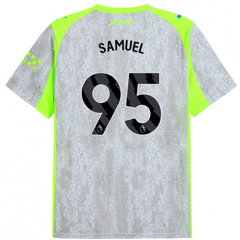 Danxen Kinderen Lakyle Samuel #95 Grijs Geel Thuisshirt Derde Tenue 2025/26 T-Shirt