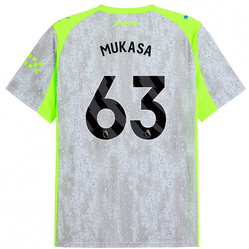 Danxen Kinderen Divine Mukasa #63 Grijs Geel Thuisshirt Derde Tenue 2025/26 T-Shirt