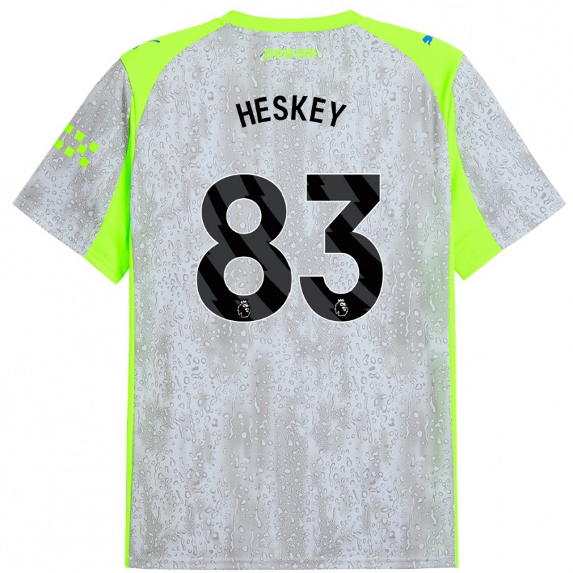 Danxen Kinderen Reigan Heskey #83 Grijs Geel Thuisshirt Derde Tenue 2025/26 T-Shirt