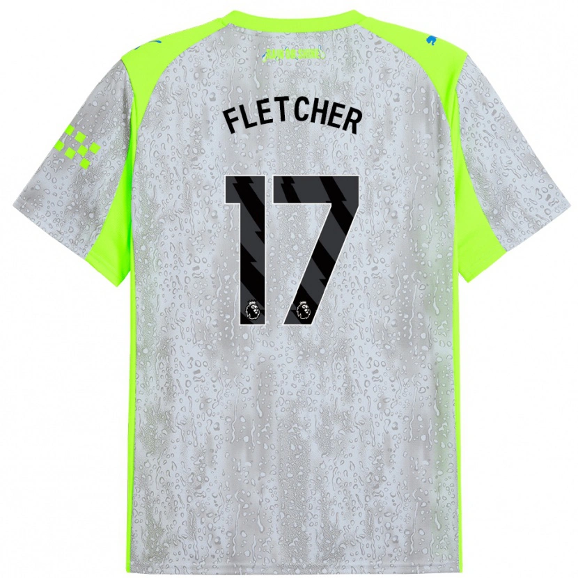 Danxen Kinderen Luca Fletcher #17 Grijs Geel Thuisshirt Derde Tenue 2025/26 T-Shirt