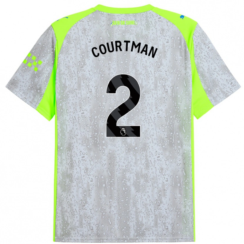 Danxen Kinderen Charlie Courtman #2 Grijs Geel Thuisshirt Derde Tenue 2025/26 T-Shirt