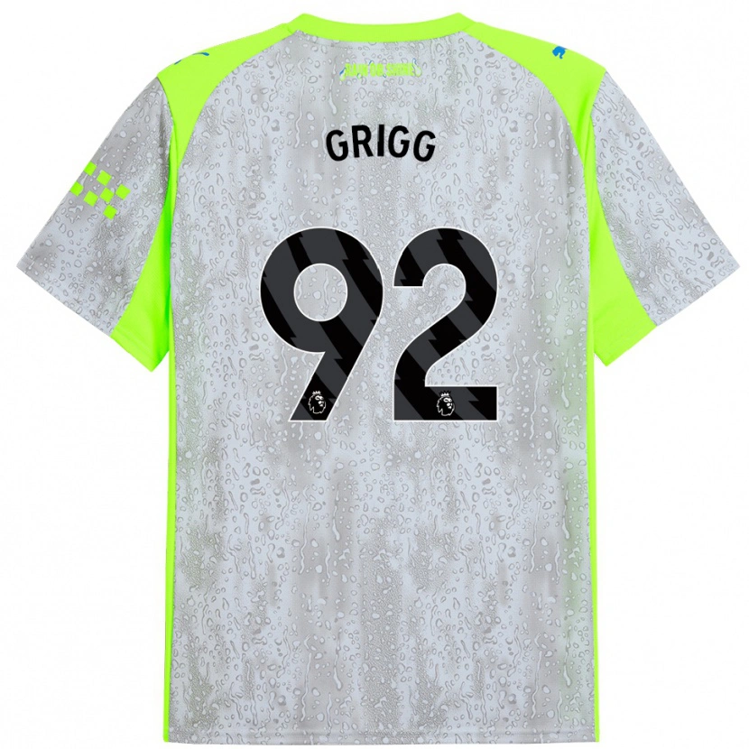 Danxen Kinderen Finley Grigg #92 Grijs Geel Thuisshirt Derde Tenue 2025/26 T-Shirt