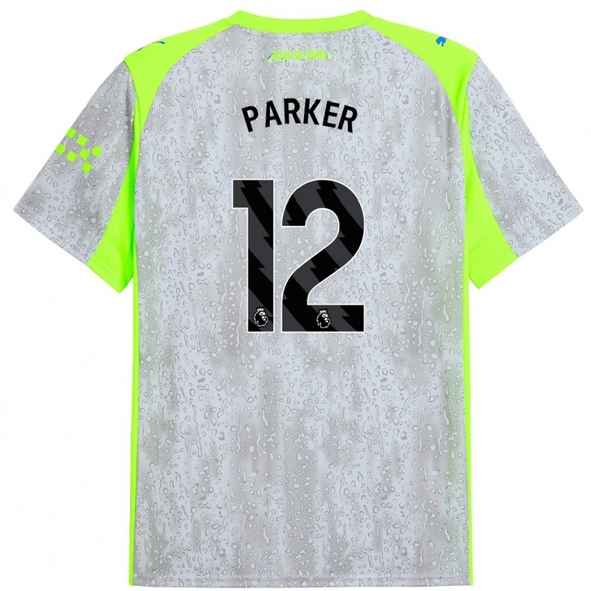 Danxen Kinderen Xavier Parker #12 Grijs Geel Thuisshirt Derde Tenue 2025/26 T-Shirt