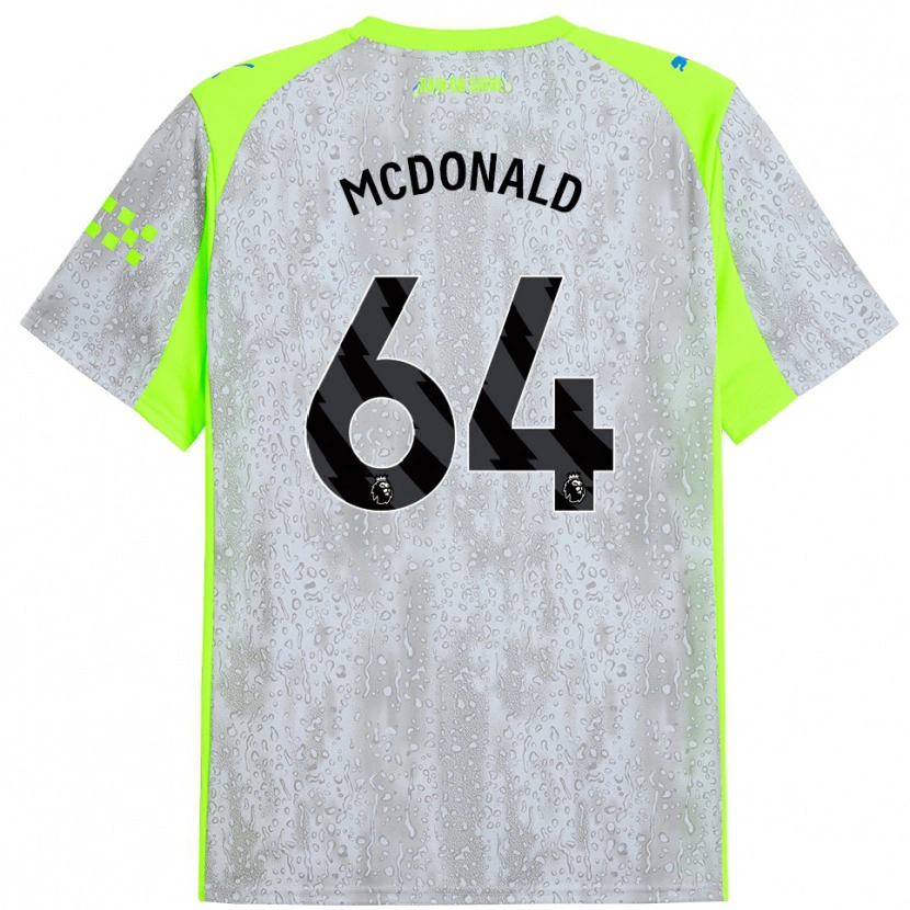 Danxen Kinderen Rowan Mcdonald #64 Grijs Geel Thuisshirt Derde Tenue 2025/26 T-Shirt